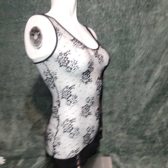 Fredricks of Hollywood Lace Floral Design See-through Tank Top Size Small. - Picture 9 of 12